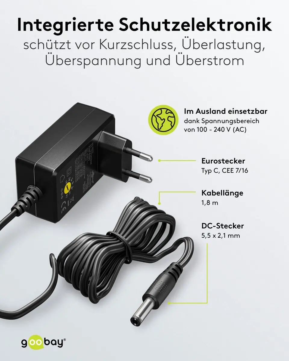 Goobay 64570 AC Kabel - Universeel Zwart