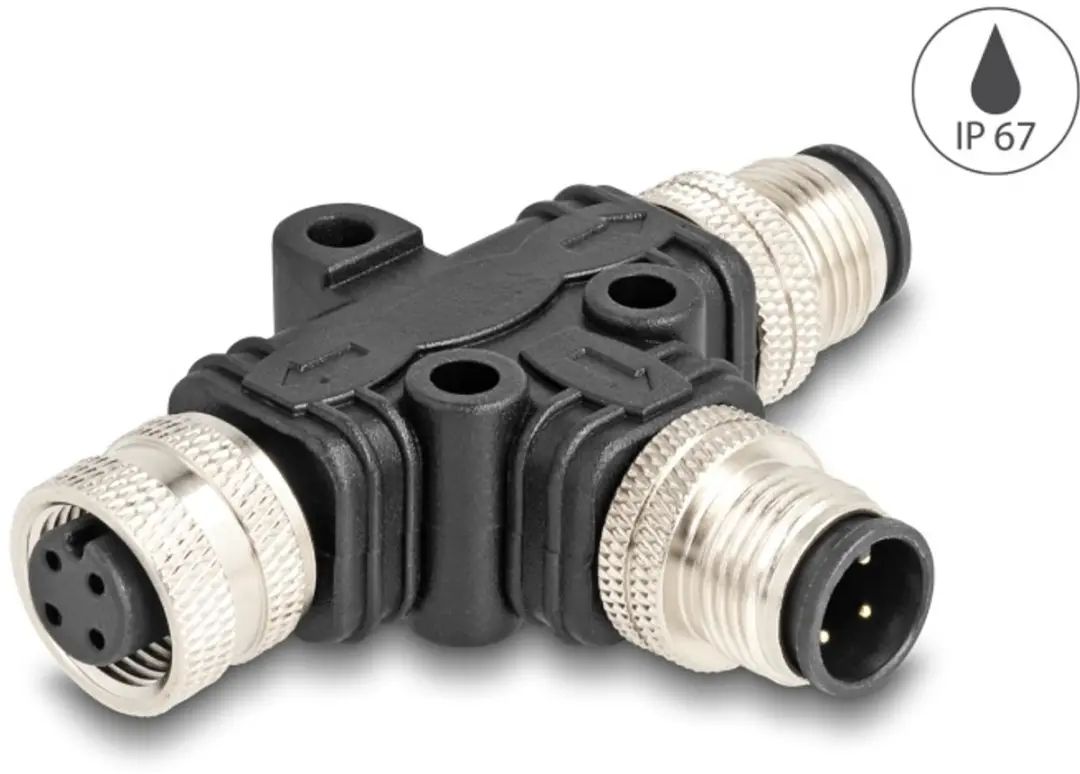 Delock M12 T-Splitter A-coded 4-pin
