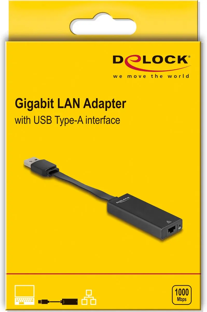 Delock USB Type-A naar Gigabit LAN Adapter - Zwart