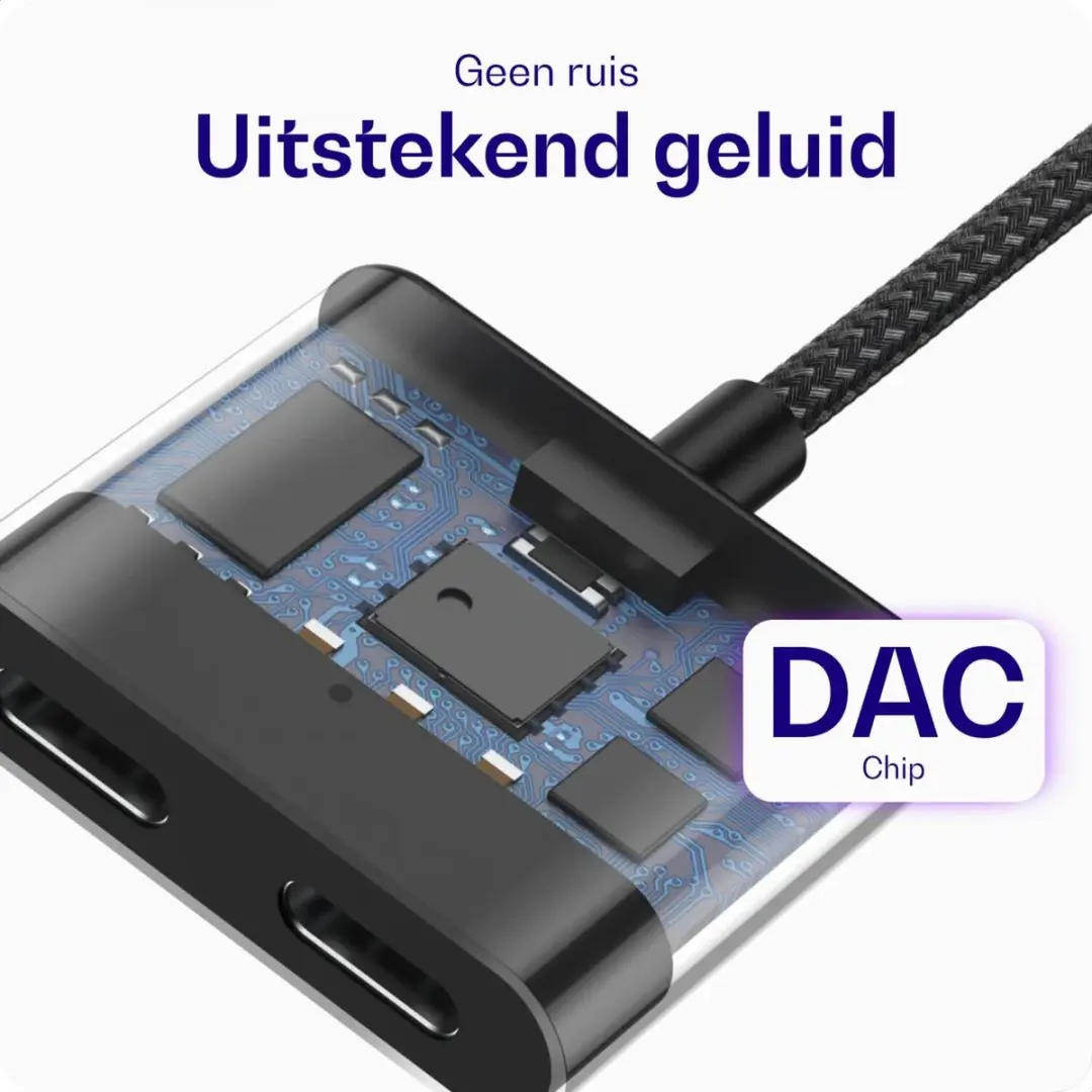 Buddi Ease USB-C Splitter Audio & Opladen - 60W PD - Grijs