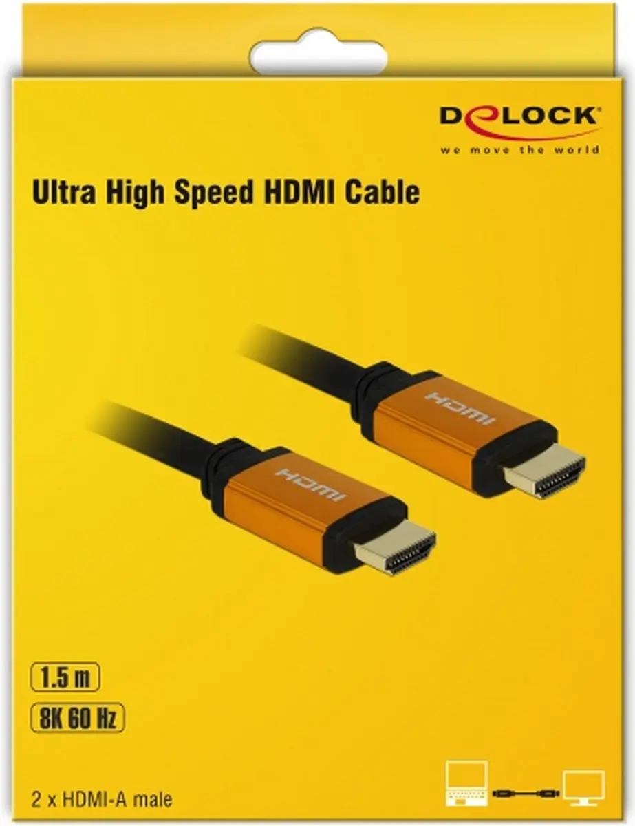Delock HDMI Kabel 2.1 8K 60Hz 1,5m - Zwart