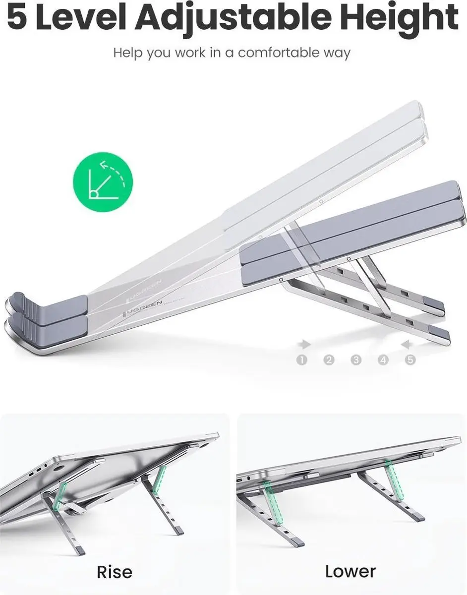 Ugreen Aluminium Laptopstand 005 - Zilver