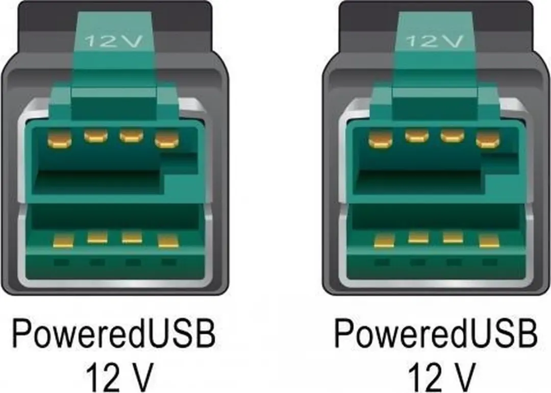Delock PoweredUSB Kabel 12V Mannelijk - 1m - Zwart