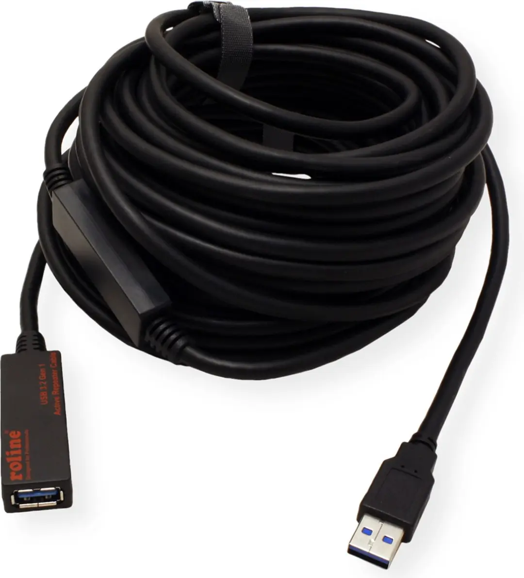 Roline USB 3.2 Gen 1 Actieve Repeater Kabel 15m - Zwart