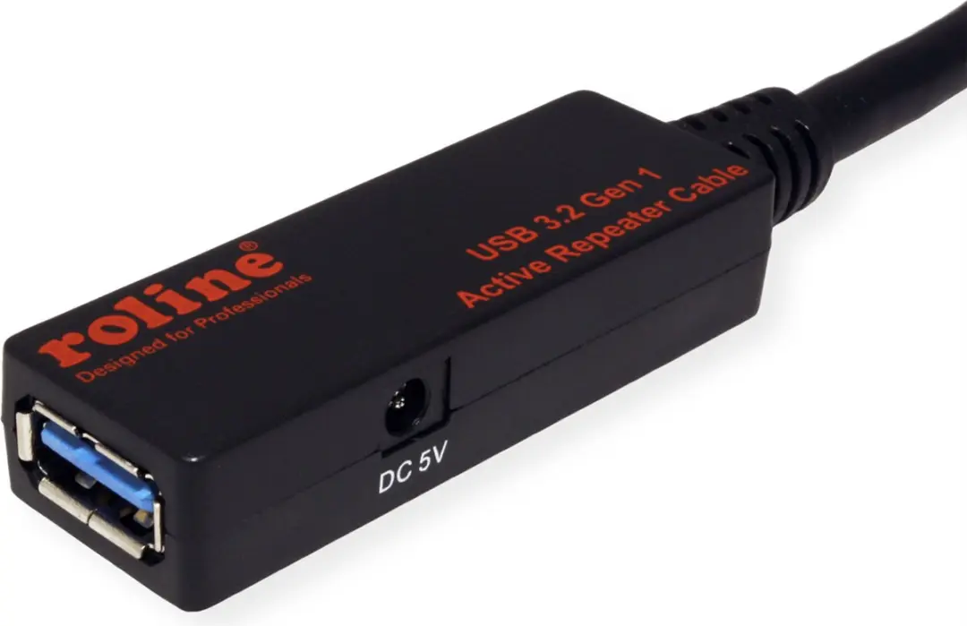 Roline USB 3.2 Gen 1 Actieve Repeater Kabel 15m - Zwart