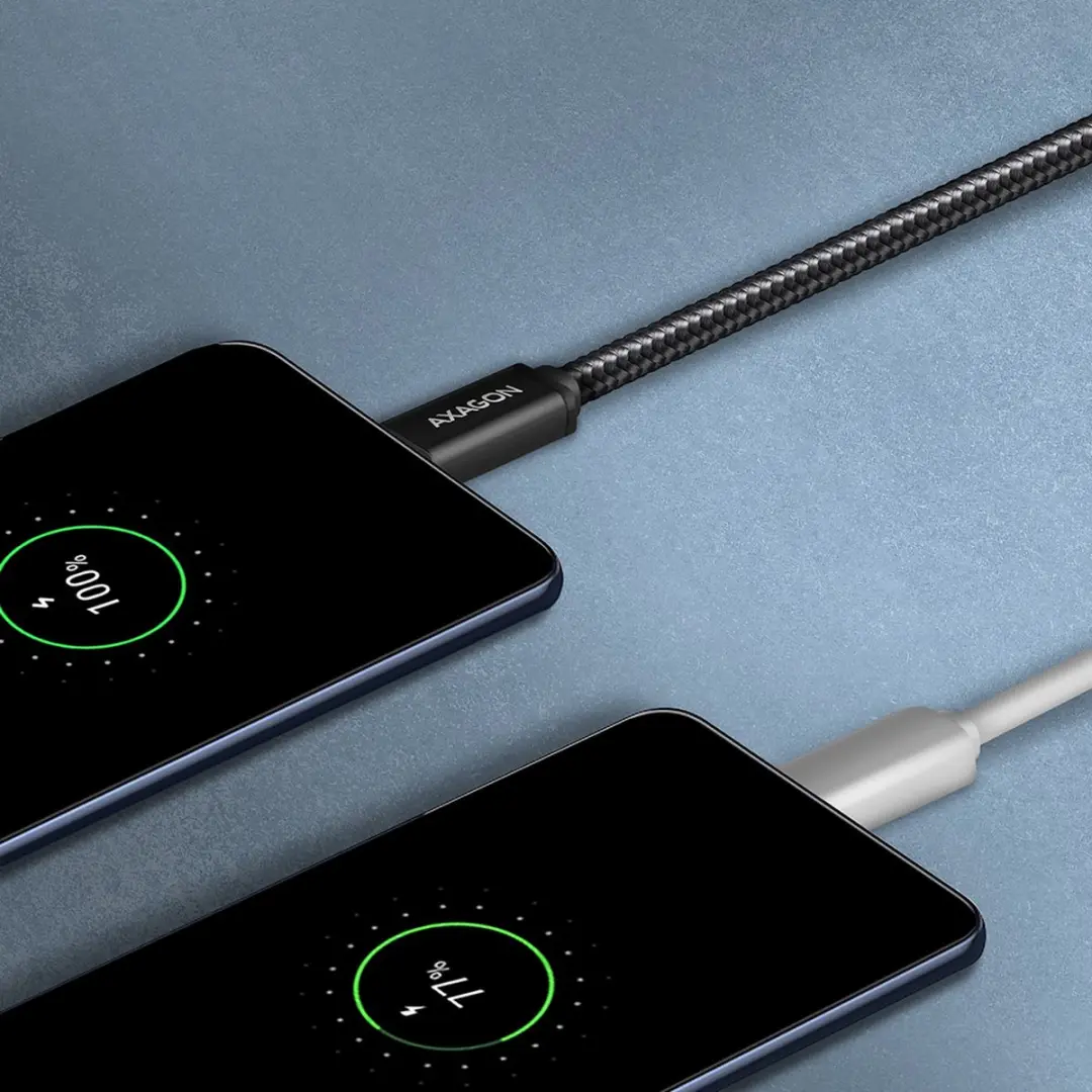 Axagon BUMM-AM10AB USB-kabel Micro USB naar USB-A 1m - 2.4A - Zwart