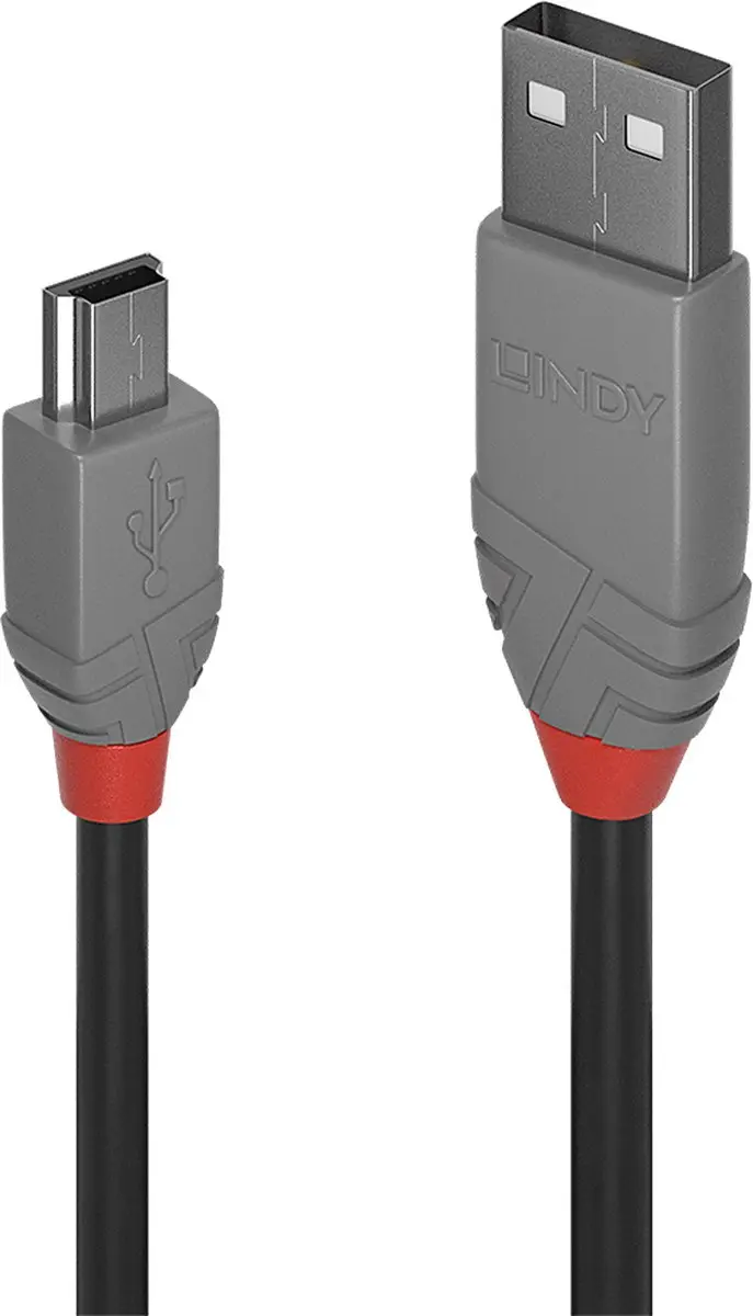 Lindy 36725 USB-kabel USB-A naar USB-mini-B 5m