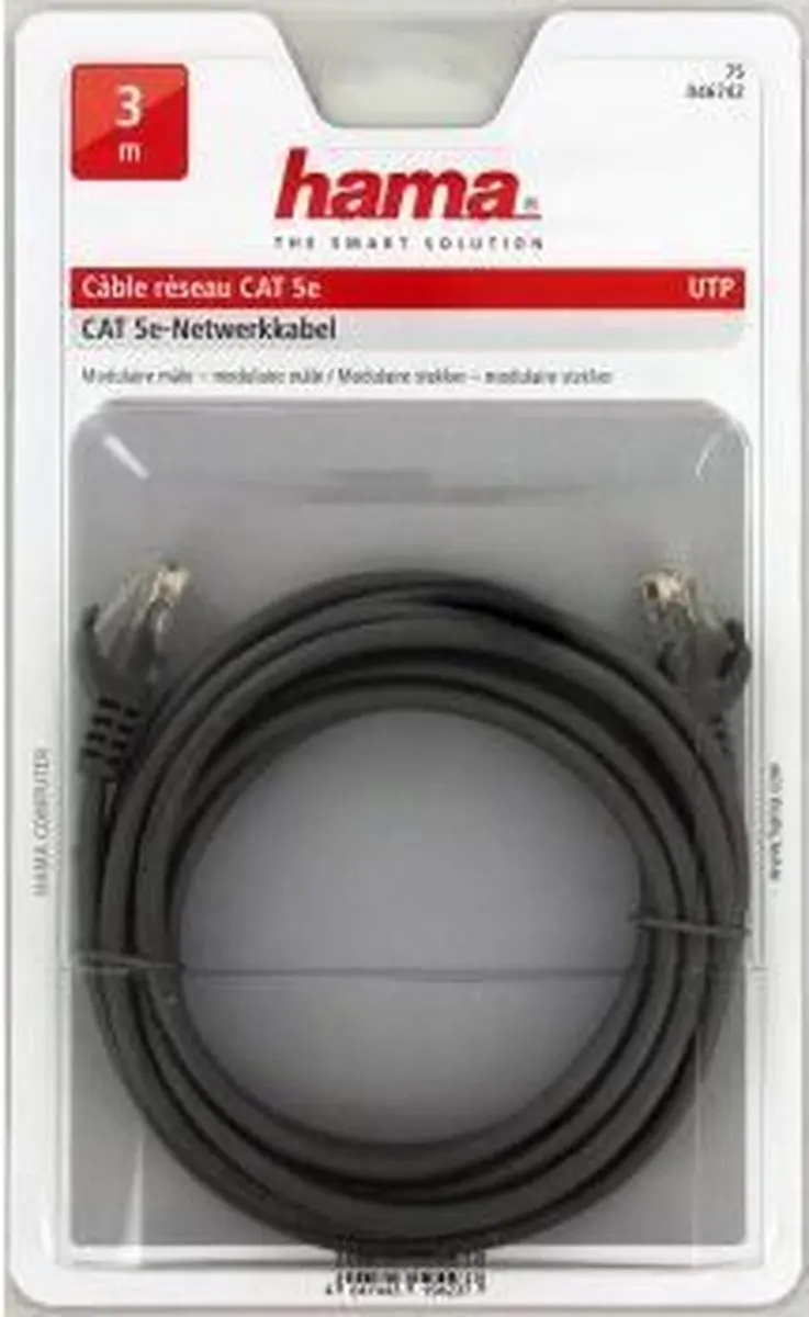 Hama UTP CAT5e Netwerk Kabel 3.0m - Kleurenmix