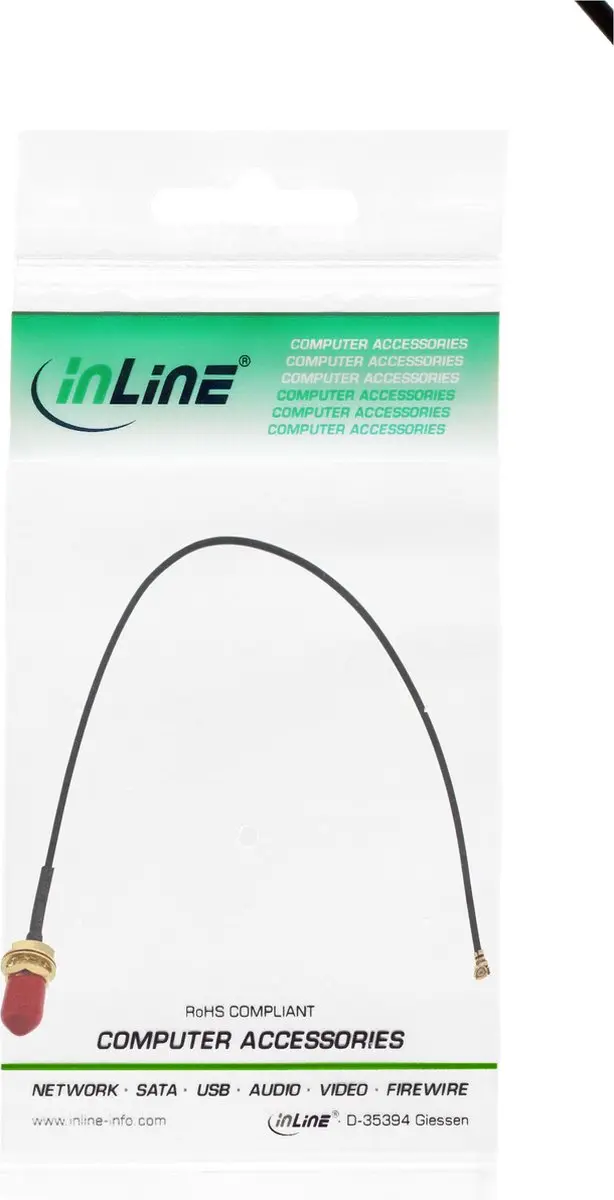 InLine WLAN Adapterkabel RP-SMA/U.FL 20cm - Goud/Zwart - afbeelding 6 van 6