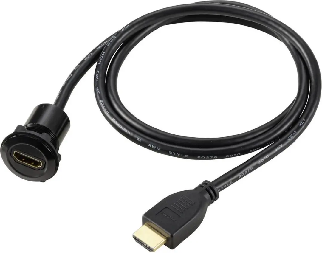 Tru Components TC-11980468 HDMI-paneeladapterbus - 90cm - Zwart