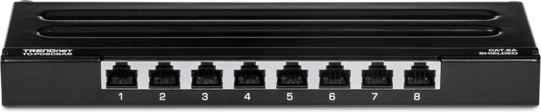 Trendnet TC-P08C6AS Patchpaneel 8-poorts Cat.6A - Zwart