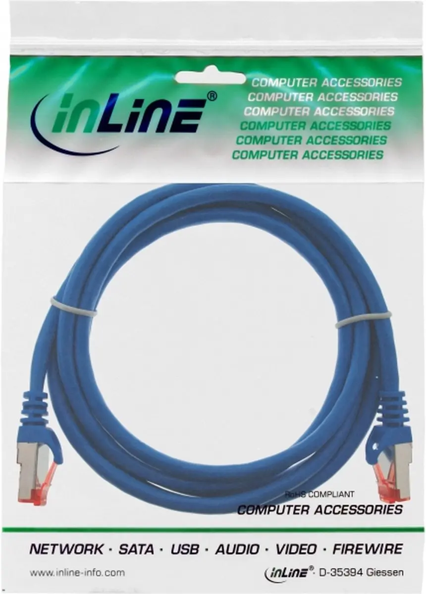 InLine Patchkabel S/FTP Cat.6 0,25m - Blauw
