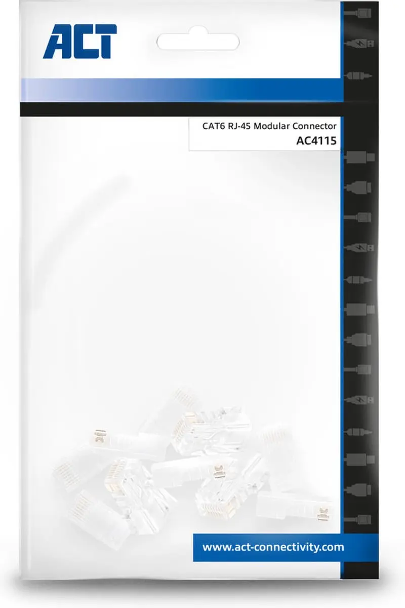 ACT RJ45 Connector CAT6 UTP - 10 Stuks