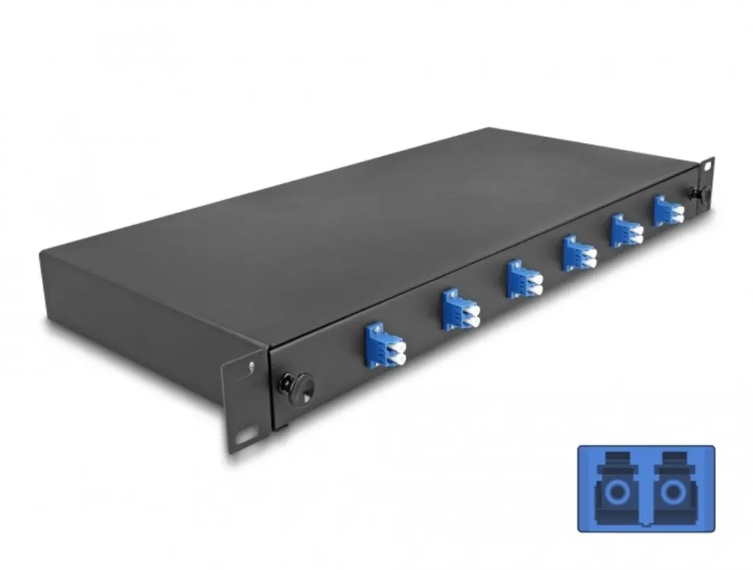 Delock 19" Optische Fiber Splice Box 6xLC Duplex OS2