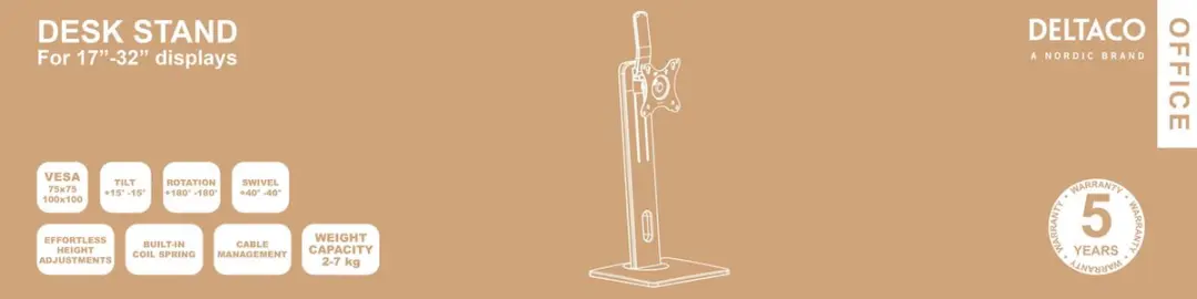 Deltaco ARM-0310 Bureaustandaard - 17-32" - Zwart