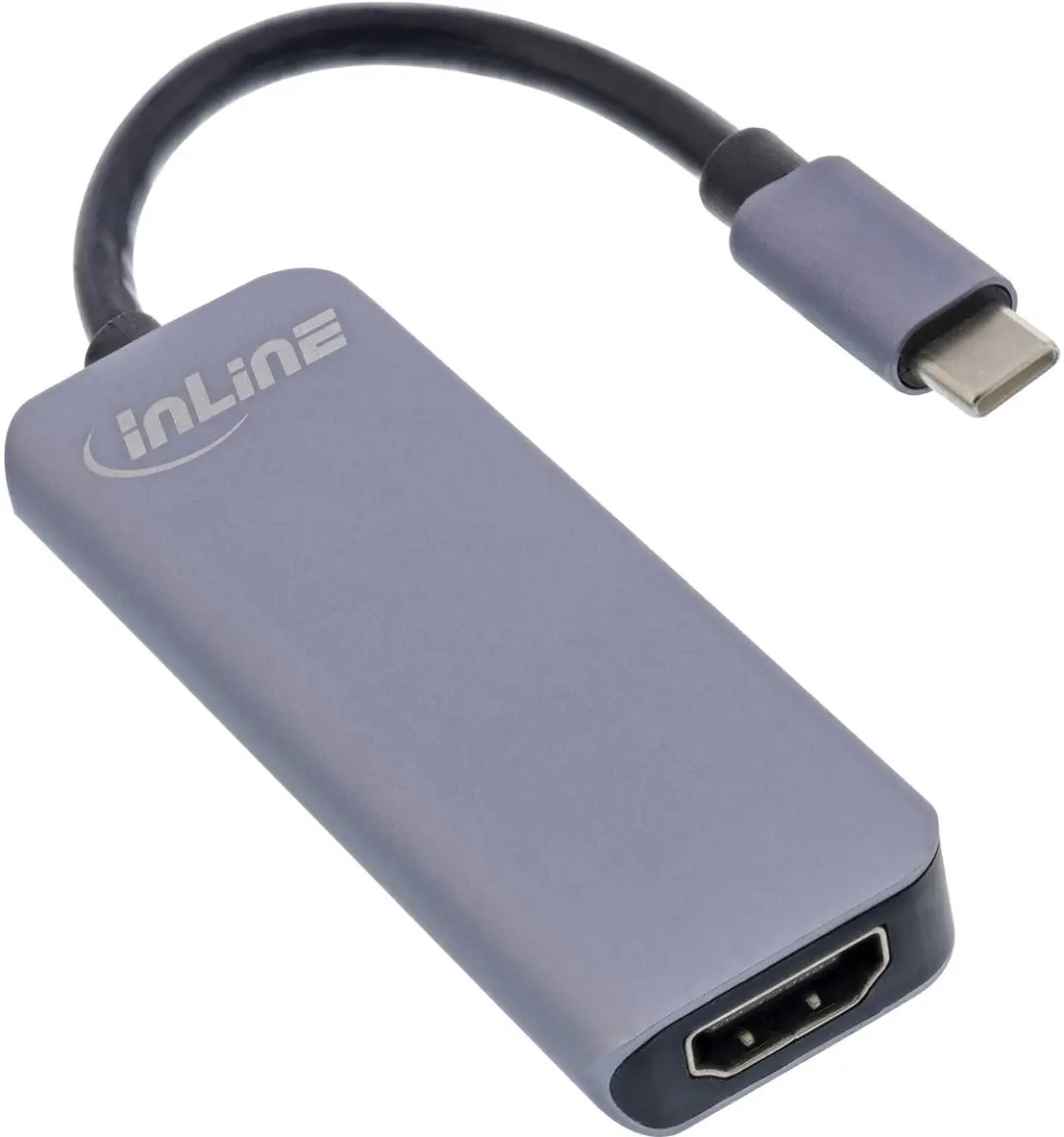 InLine USB-C naar HDMI 4K 30Hz Adapter - 87W PD - Grijs