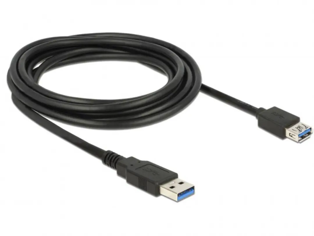 Delock USB 3.0 Verlengkabel 3m - Zwart