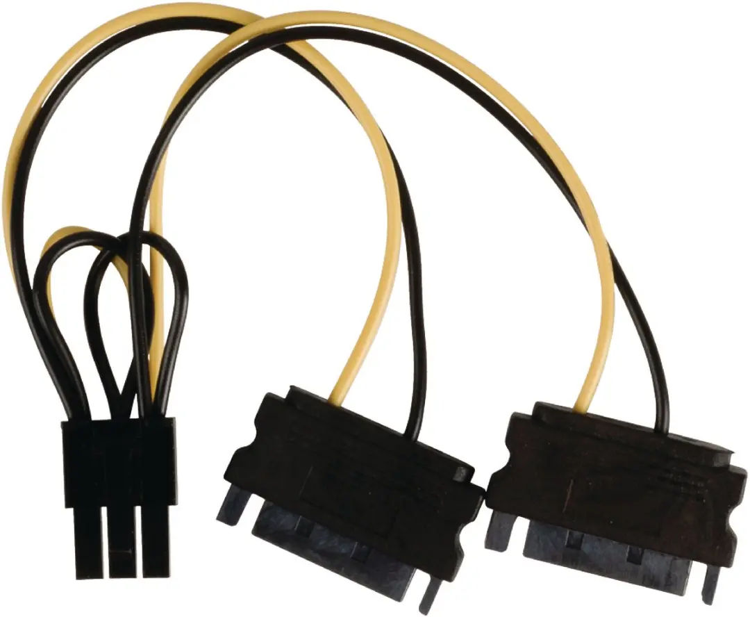 InLine PCIe 6-pins naar 2x SATA Voedingsadapter 0,15m