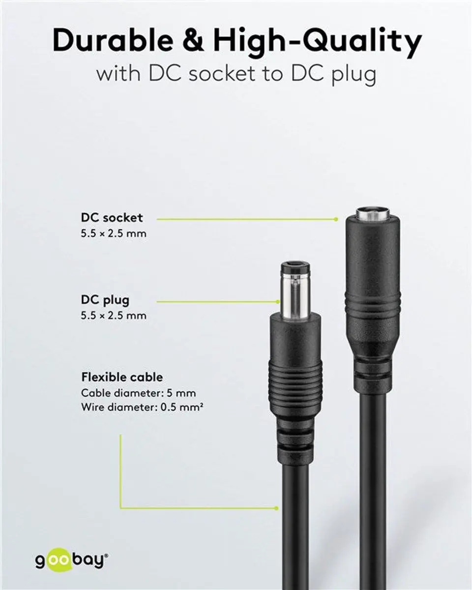 Goobay DC-verlengkabel 76673 - Zwart