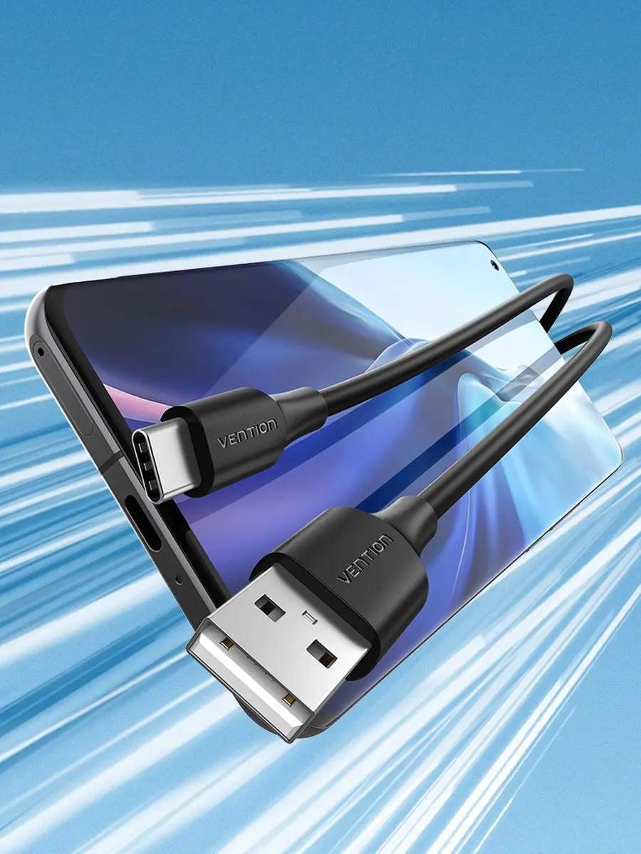 Vention CTHBG USB 2.0 Kabel 1,5m USB-A naar USB-C - Zwart - afbeelding 6 van 6