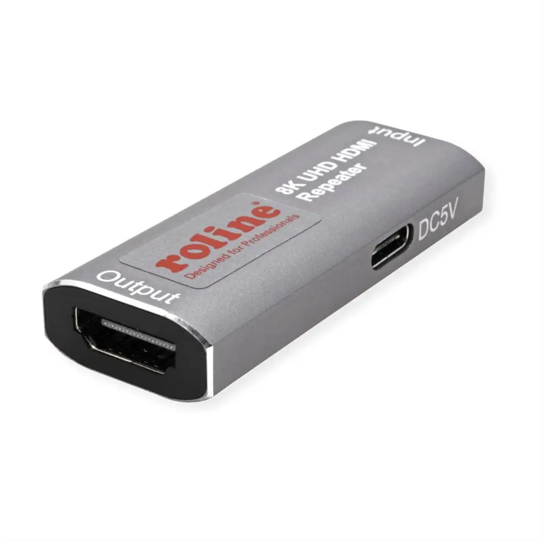 Roline HDMI-verlenger 14.01.3476 - 8K60 10m - Grijs