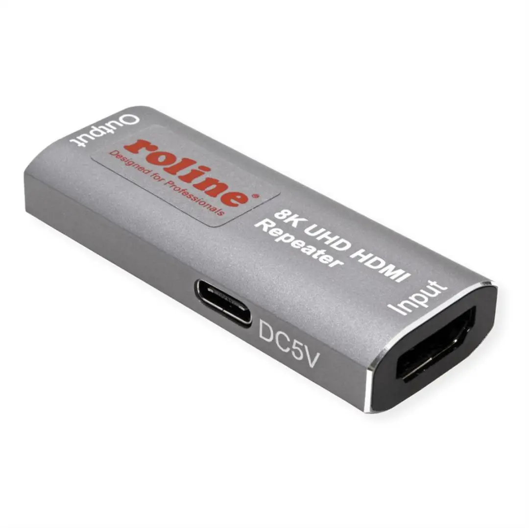 Roline HDMI-verlenger 14.01.3476 - 8K60 10m - Grijs