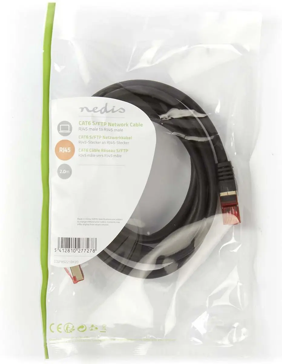 Nedis CAT6 Netwerkkabel CCGP85221BK20 - 2m - Zwart