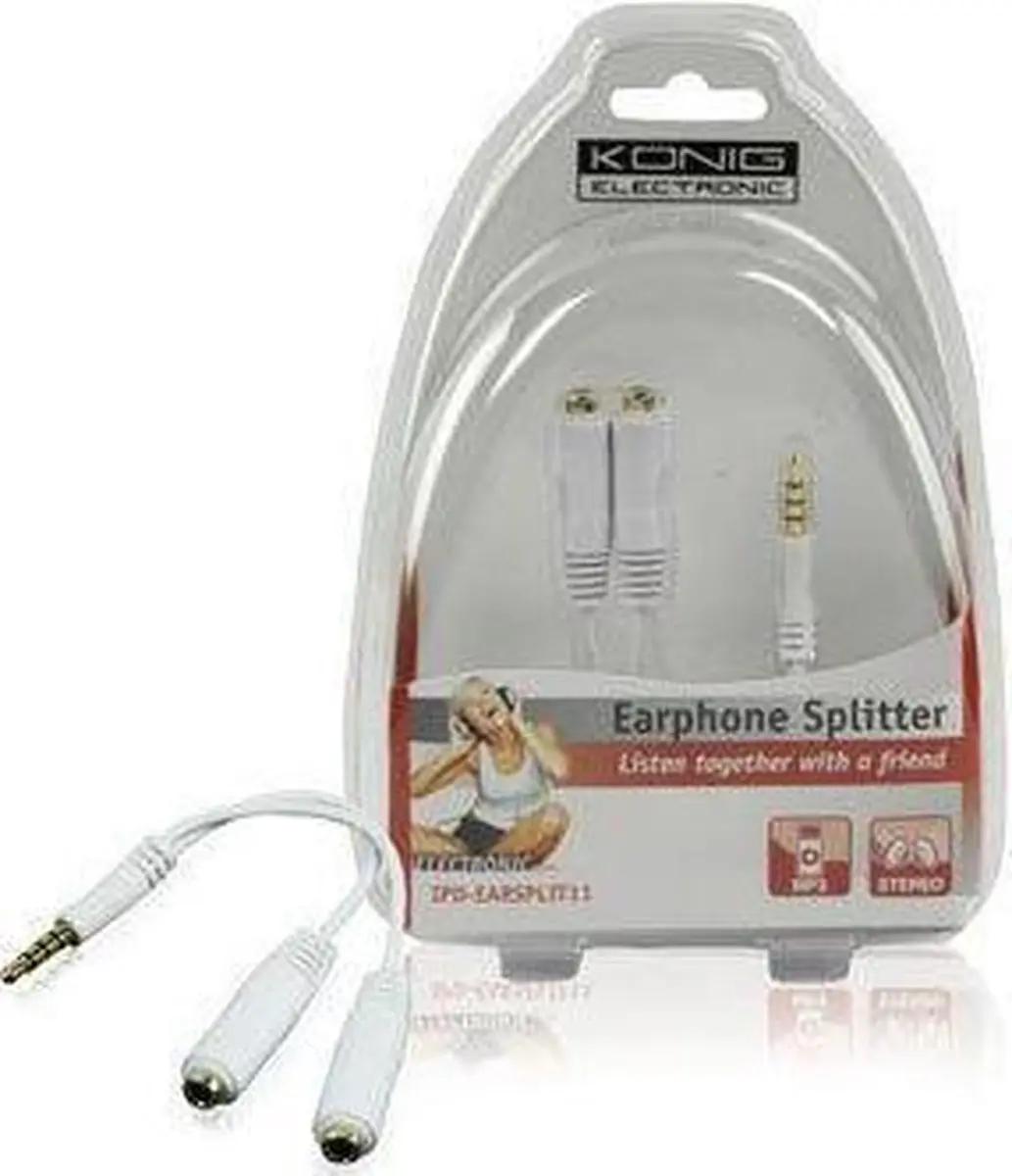 Konig Oortelefoon Splitter IPD-EARSPLIT11 - Wit