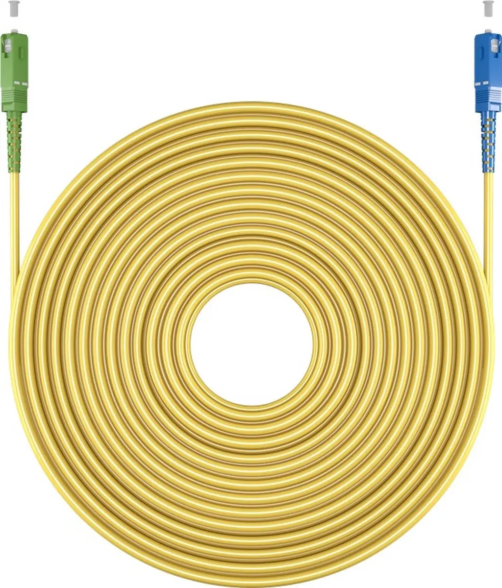 Goobay SC/APC FTTH Kabel OS2 - 15m Geel - 10 Stuks
