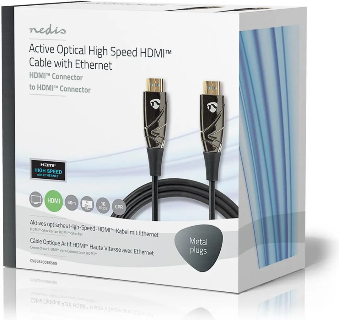 Nedis CVBG3400BK500 HDMI-Kabel 4K@60Hz 18Gbps 50m - Zwart