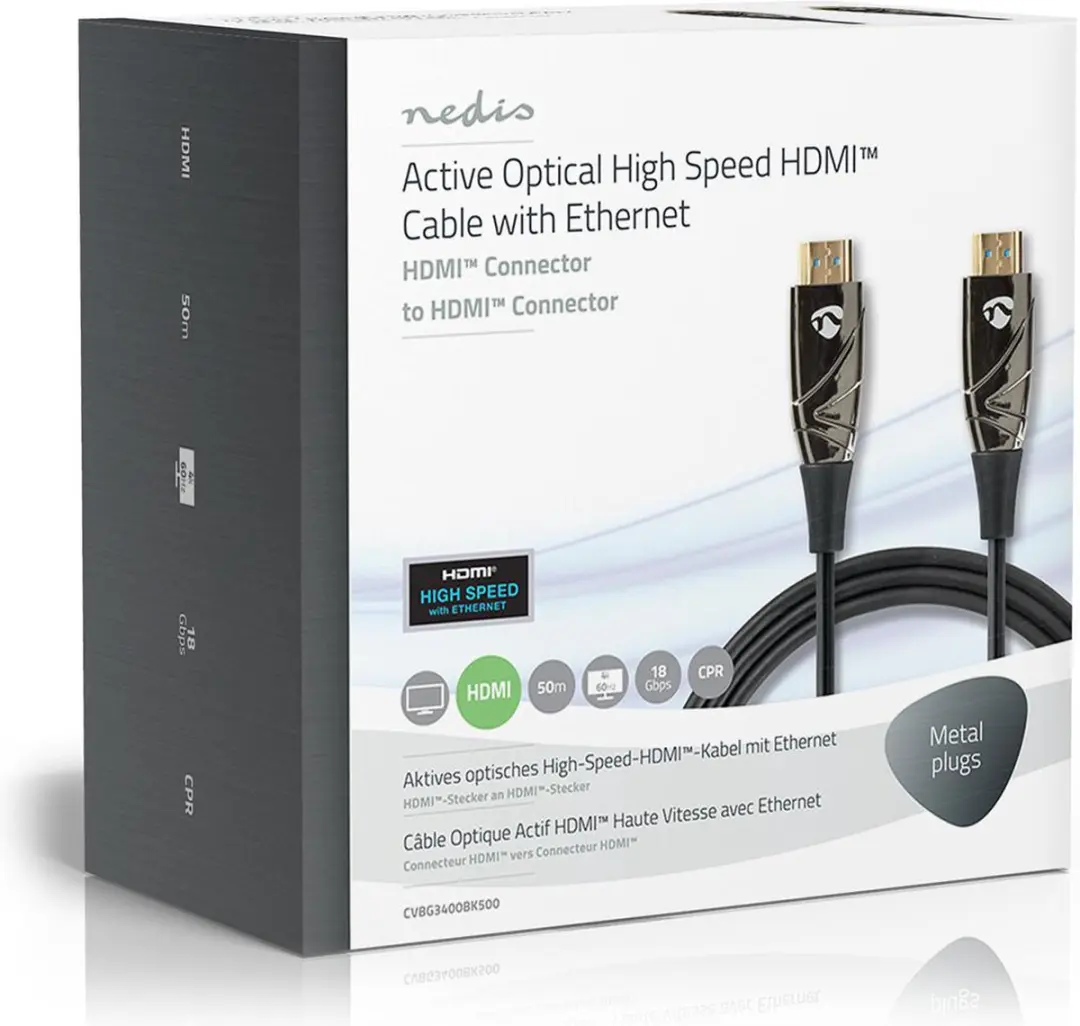 Nedis CVBG3400BK500 HDMI-Kabel 4K@60Hz 18Gbps 50m - Zwart