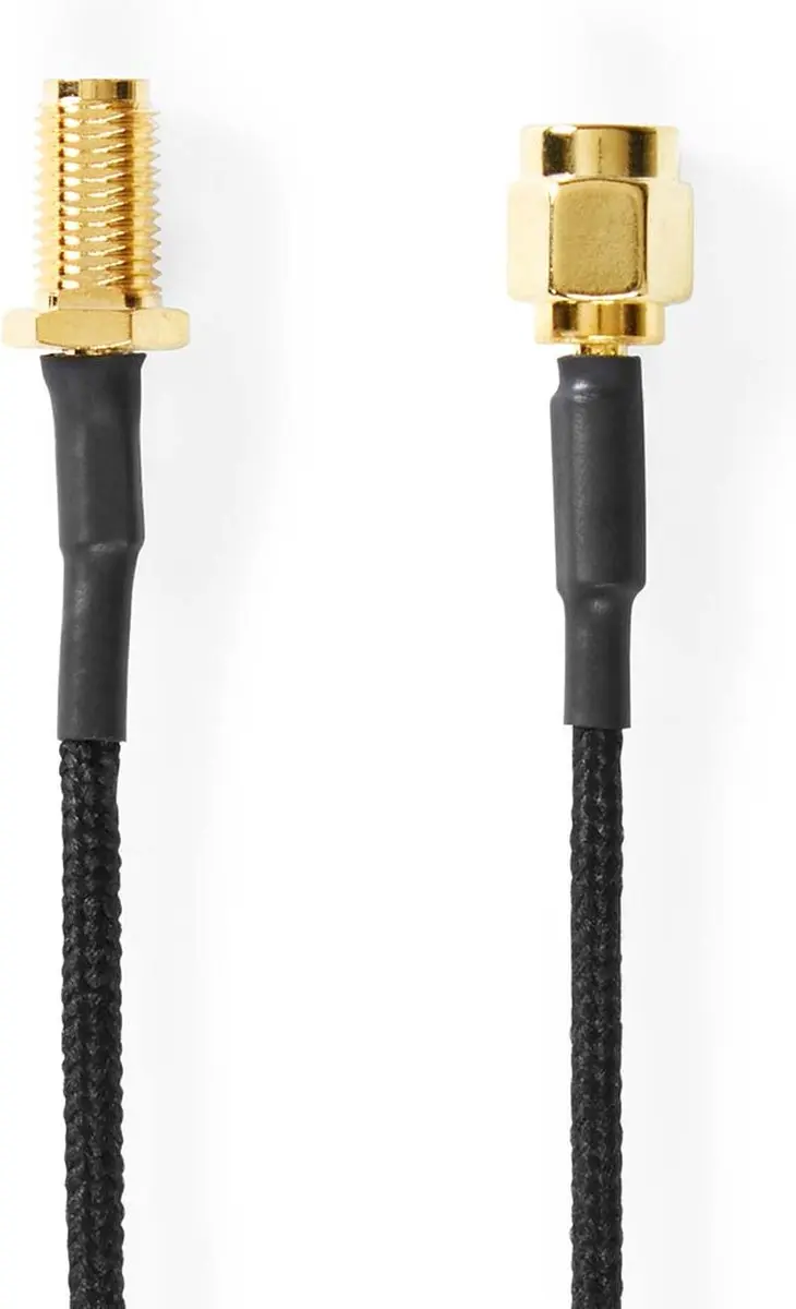 Nedis Antennekabel SMA Female/Male 0,5m - Verguld - 50 Ohm - Zwart