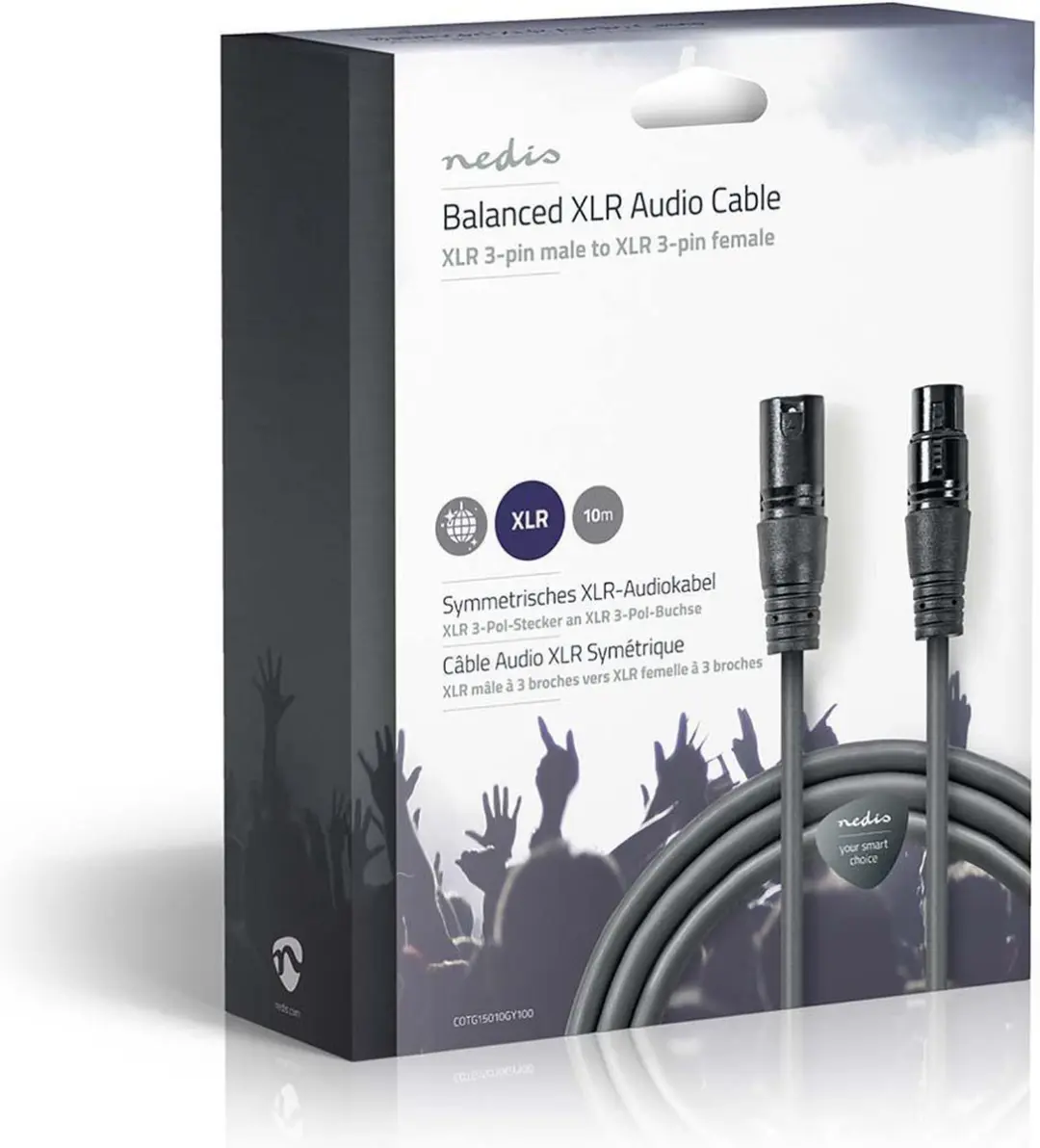 Nedis Gebalanceerde Audiokabel XLR 3-Pins 10m - Donkergrijs - afbeelding 6 van 6