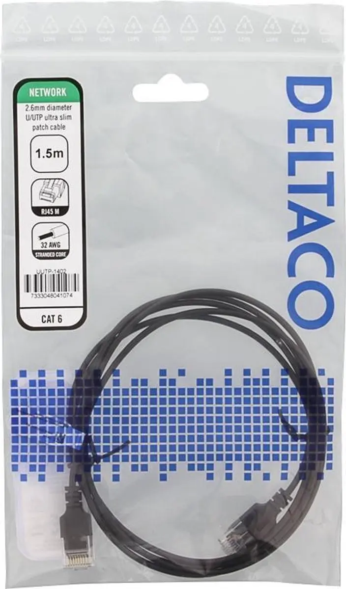 Deltaco UUTP-1402 Netwerkkabel Cat6 U/FTP 1,5m - Zwart