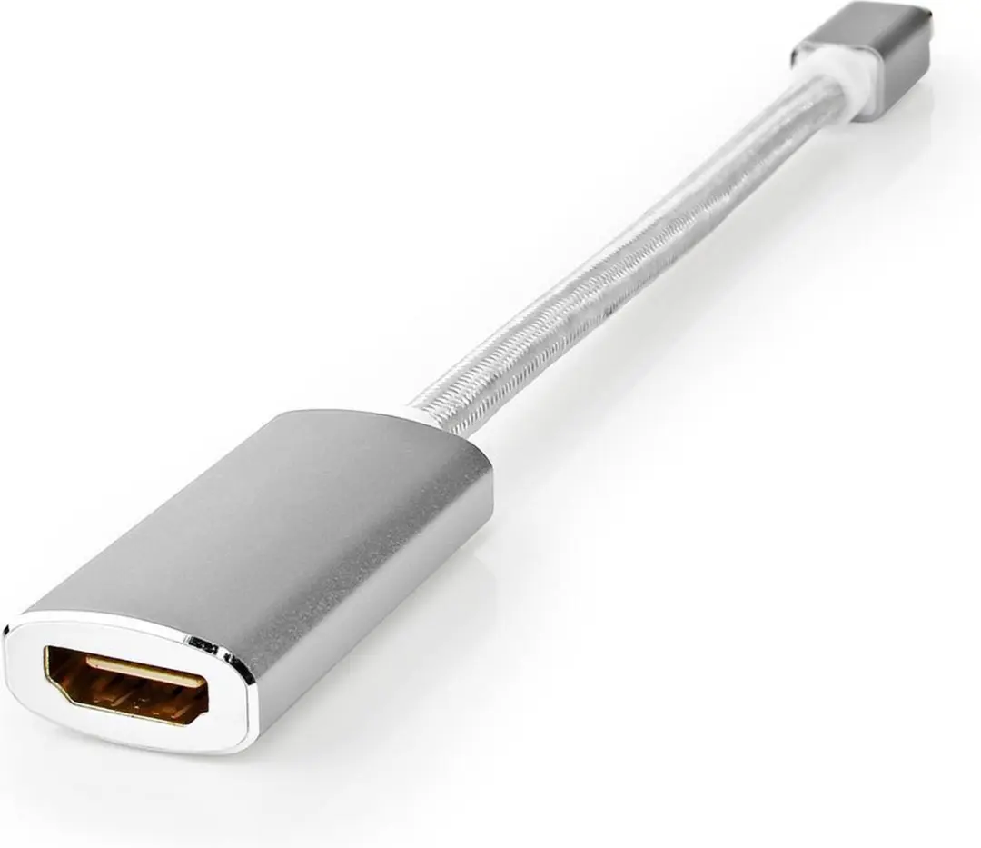Nedis Mini DisplayPort naar HDMI Kabel 21.6 Gbps - 0.20m - Verguld - Zilver