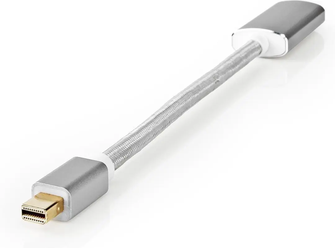 Nedis Mini DisplayPort naar HDMI Kabel 21.6 Gbps - 0.20m - Verguld - Zilver