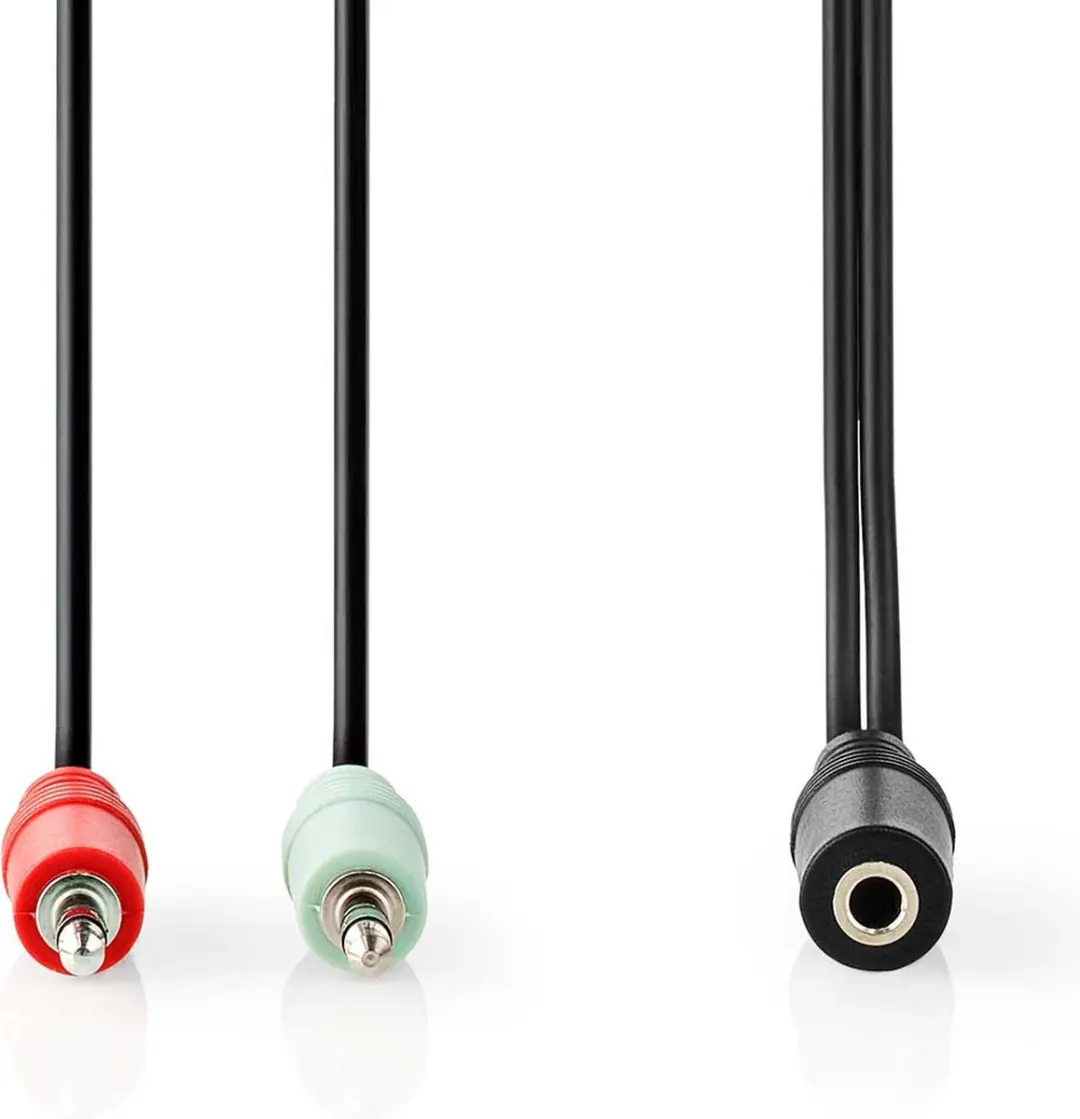 Nedis Stereo-Audiokabel 3,5mm 0,2m - 2x Male - Zwart