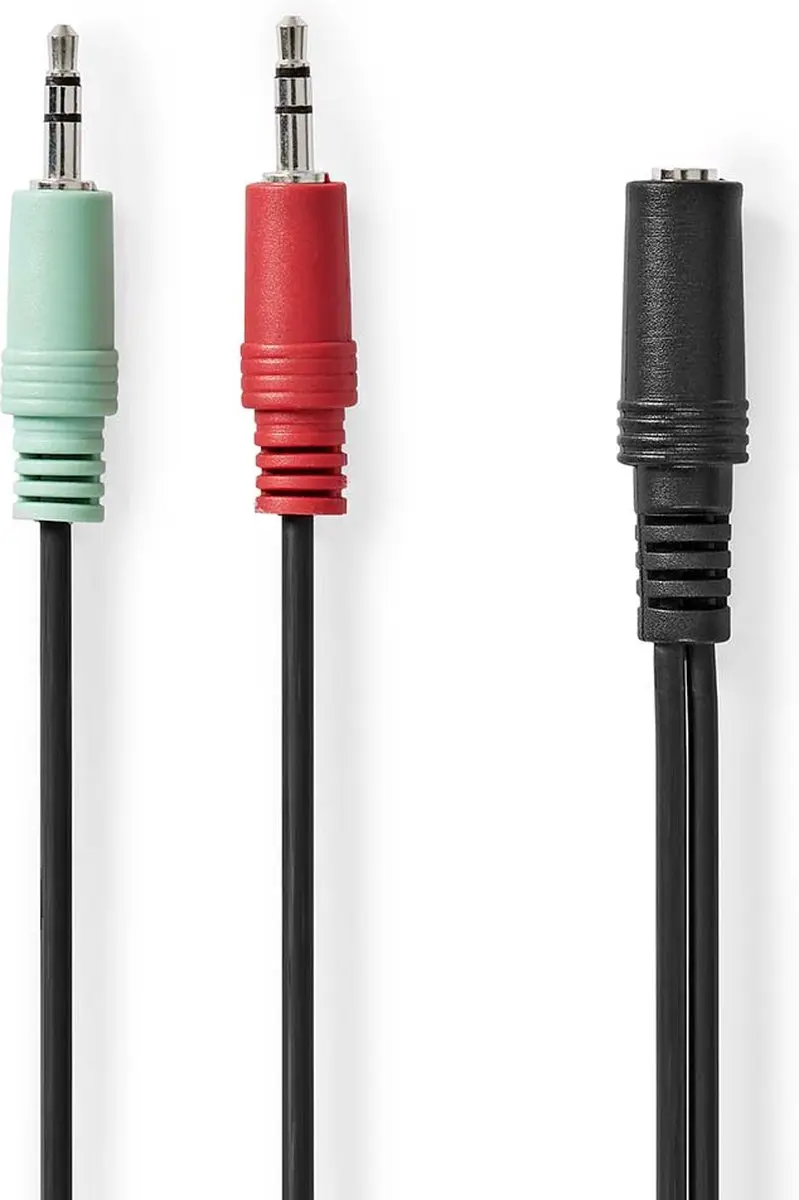 Nedis Stereo-Audiokabel 3,5mm 0,2m - 2x Male - Zwart