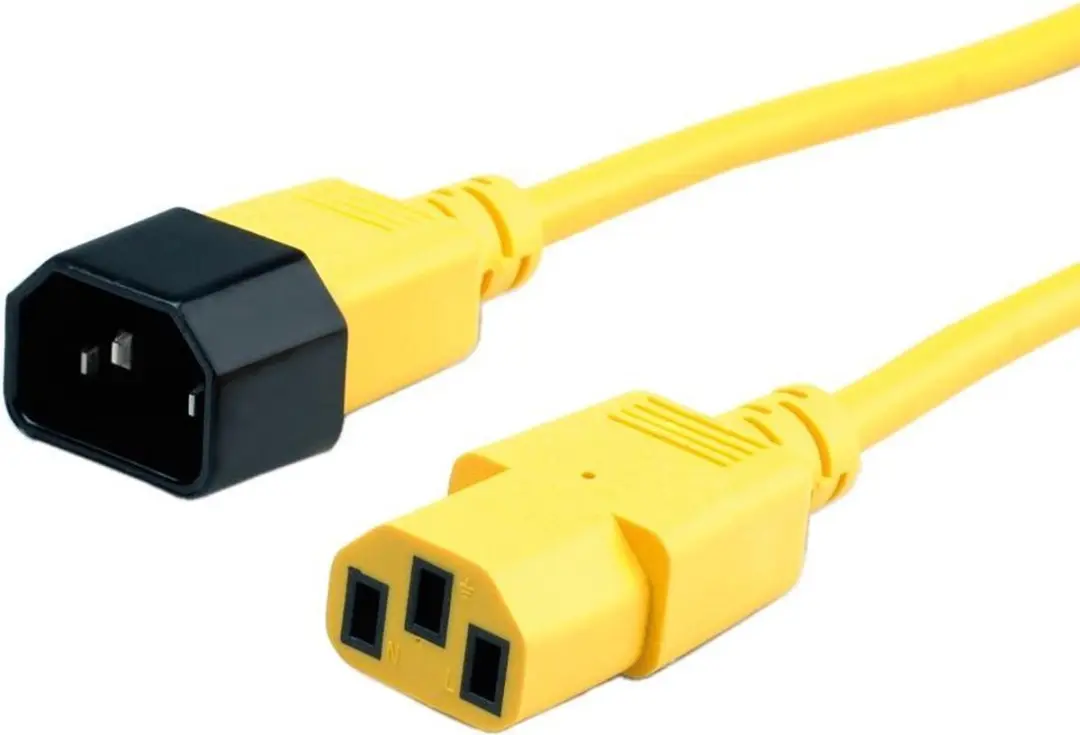 Roline IEC C14-C13 Stroomverlengkabel - Geel 1,8m - afbeelding 6 van 6