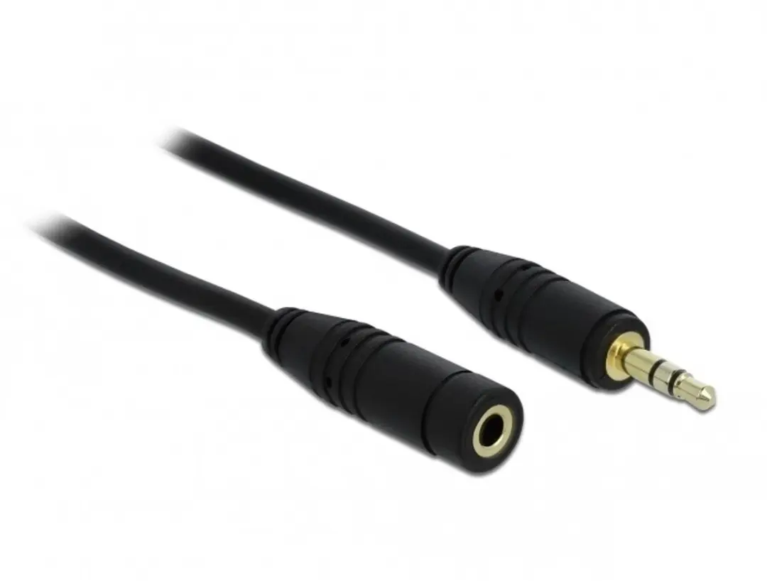 Delock 3,5mm Jack Stereo Audio Verlengkabel - 0,5m - Verguld/Zwart