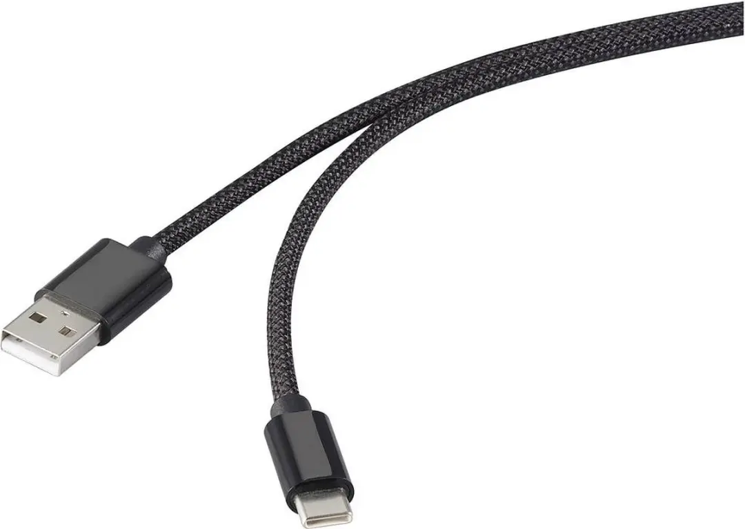 Renkforce RF-6437924 USB 2.0 Kabel USB-C naar USB-A 1m - Zwart