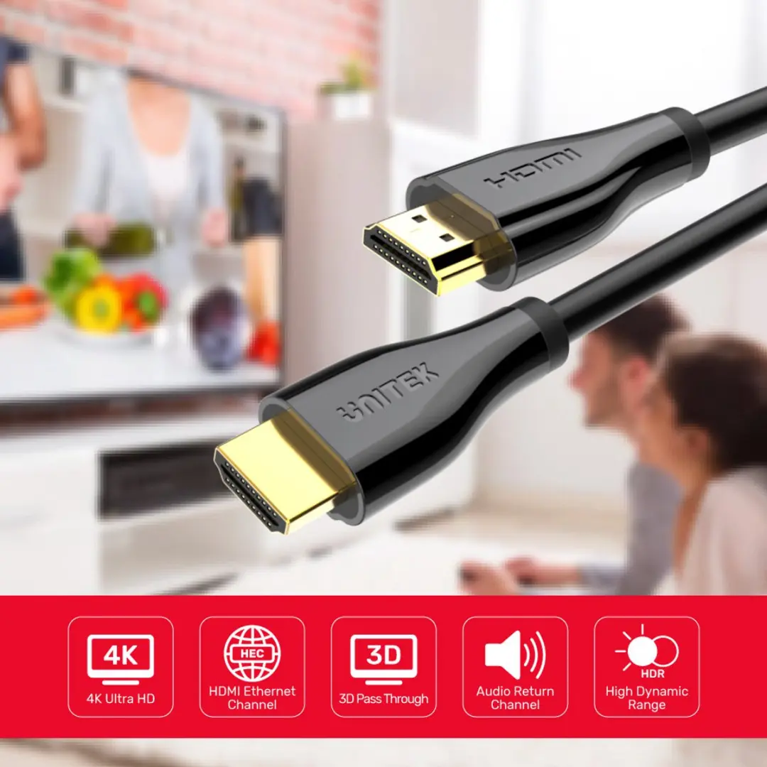UNITEK C1049GB HDMI Kabel 3m - Type A - Zwart - afbeelding 6 van 6