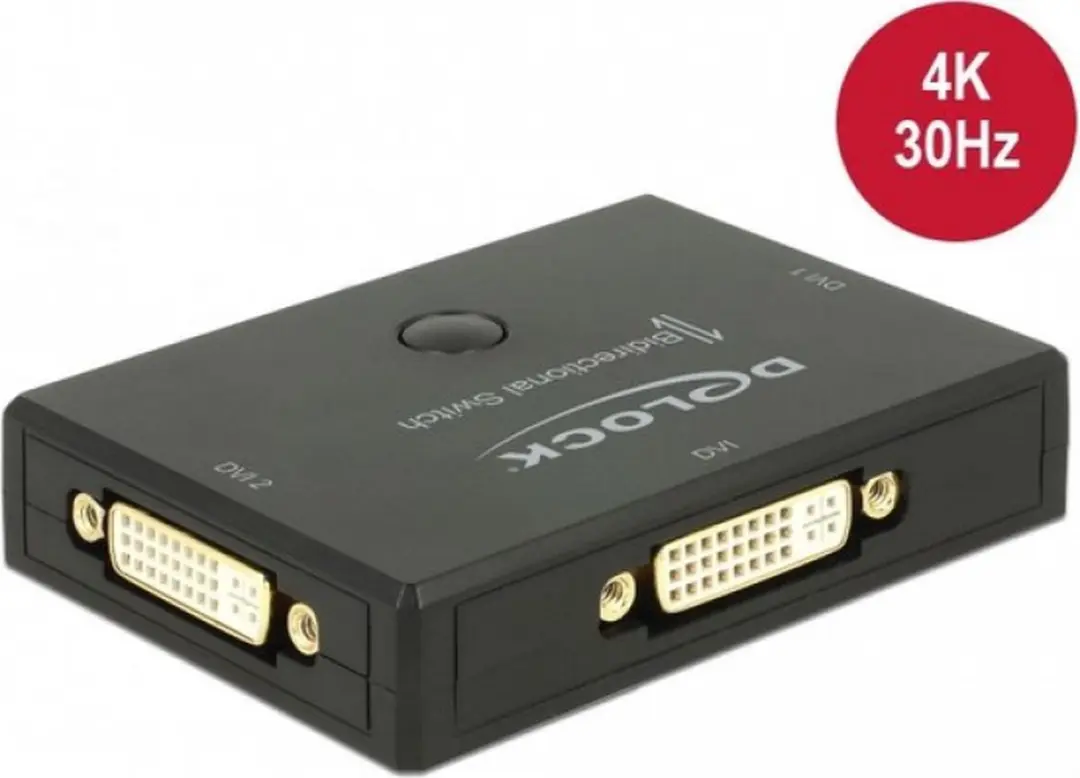 Delock DVI Schakelaar 2 naar 1 4K 30Hz - Zwart