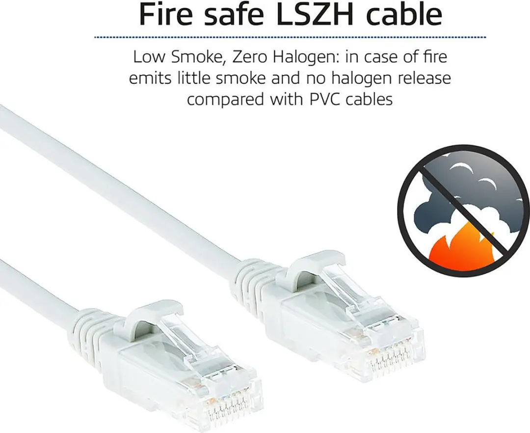 ACT Witte LSZH U/UTP CAT6 Patchkabel 0,15m - Snagless RJ45