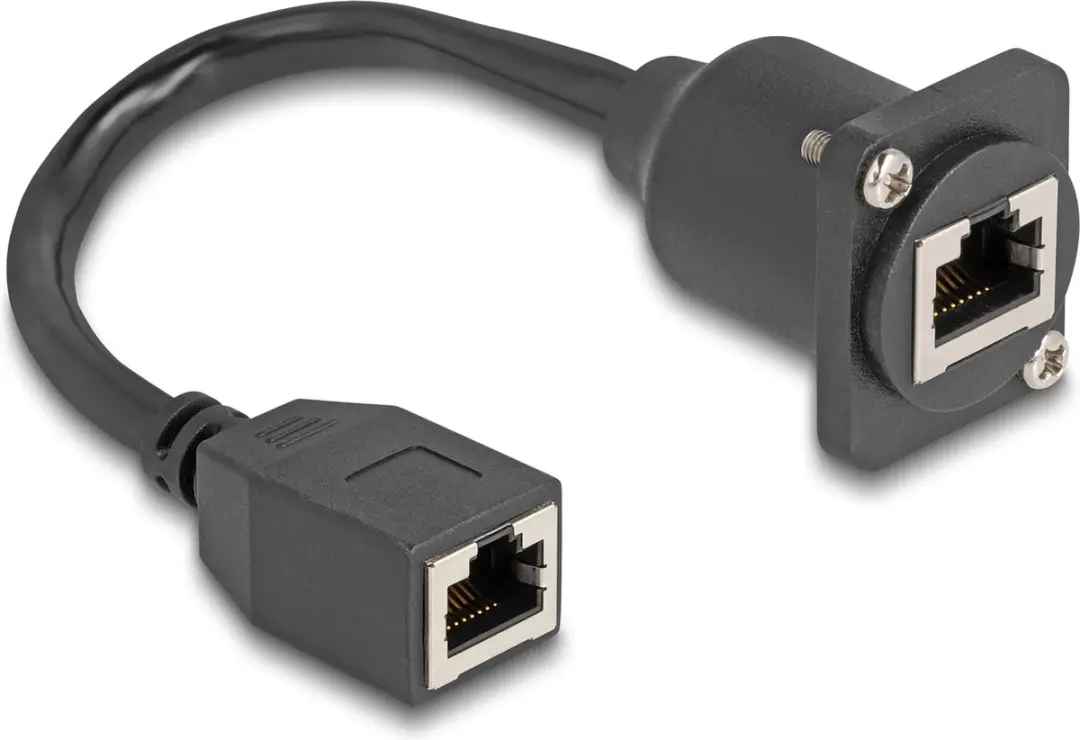 Delock D-Type RJ45 Kabel 20cm - Zwart