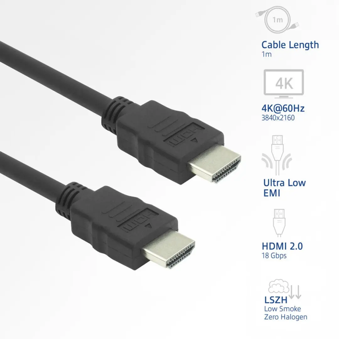 ACT 1m HDMI 4K LSZH Kabel AK3871 - Zwart