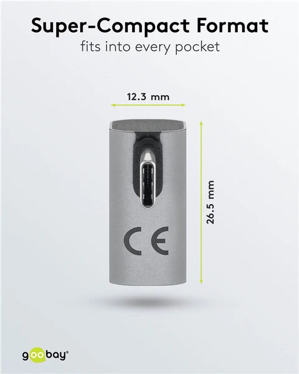 Goobay USB4 Haakse USB-C Adapter - Zilver