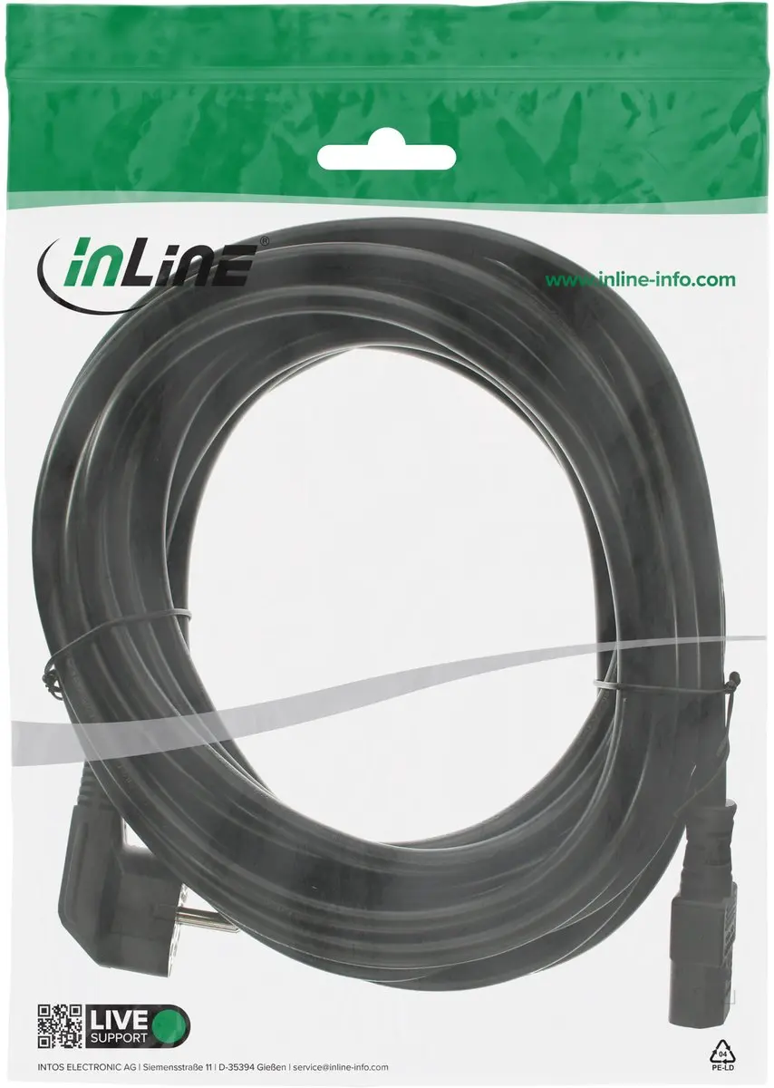 InLine 16655 Elektriciteitssnoer - 5m - Zwart