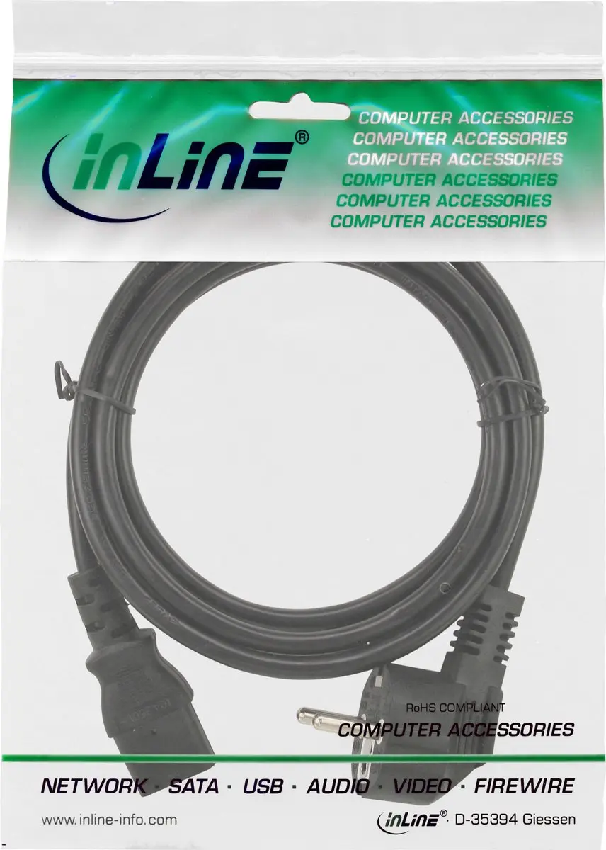 InLine 16655 Elektriciteitssnoer - 5m - Zwart