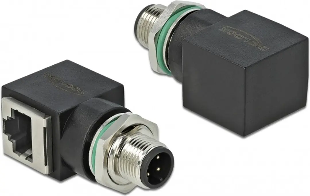 Delock M12 4-pins D-gecodeerd Industriële Netwerkadapter